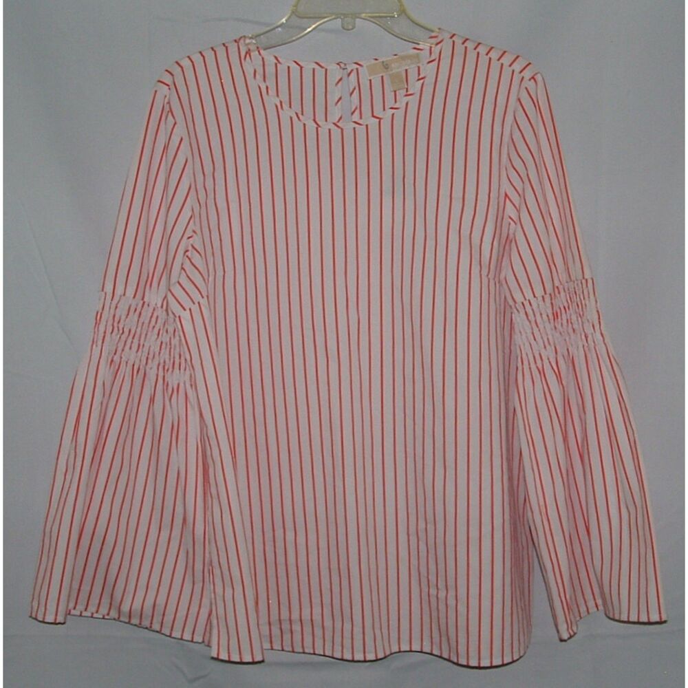 Michael Kors White Top with Red Stripes